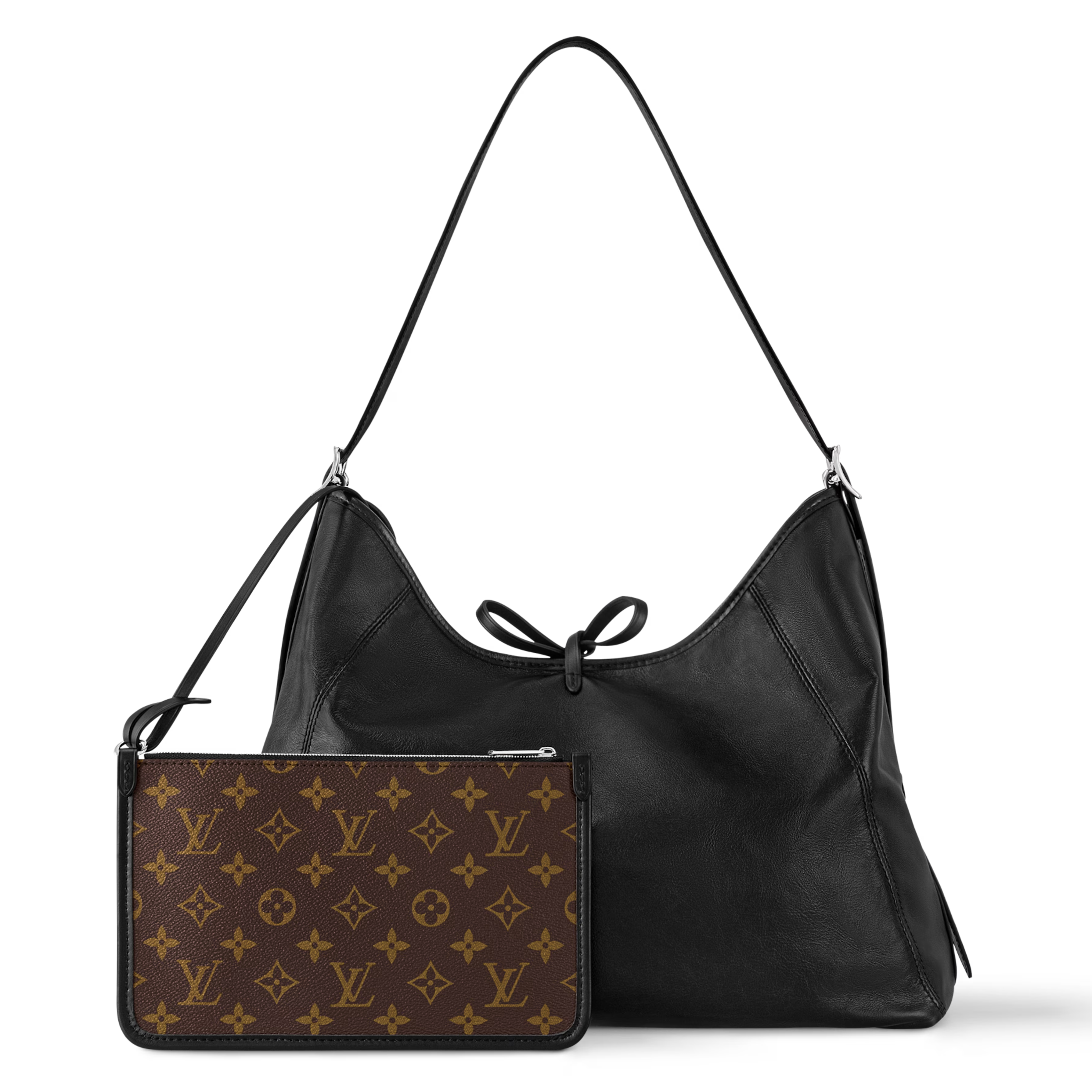 Louis Vuitton Lambskin CarryAll Vibe MM Handbag – Black