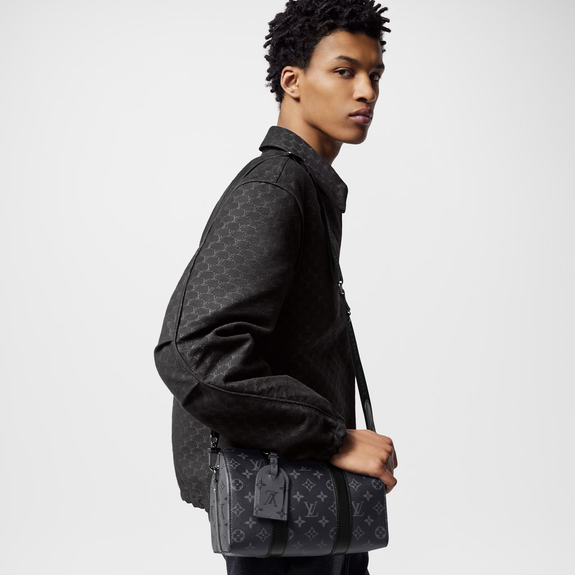 Louis Vuitton Monogram Eclipse City Keepall Duffle Bag – Black