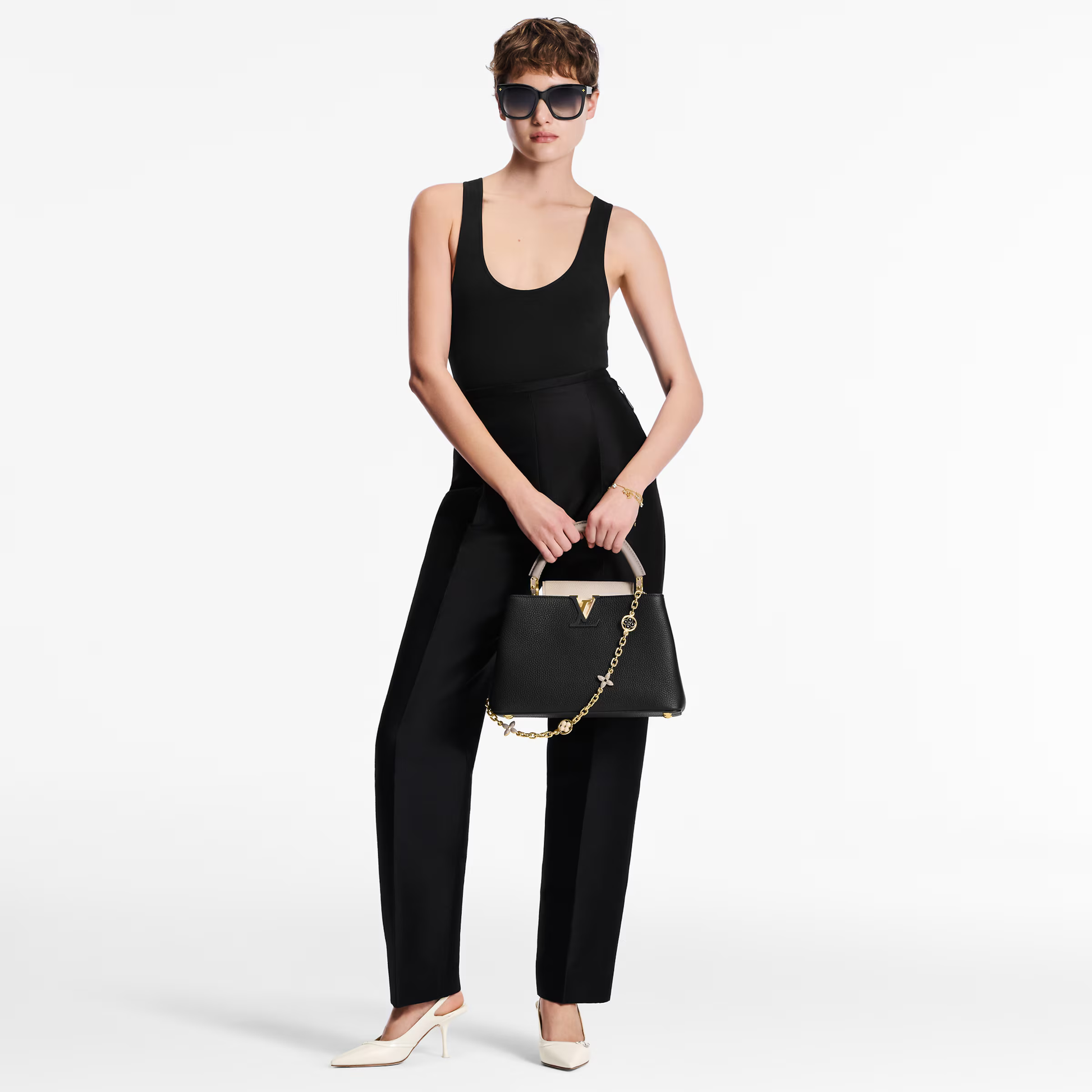 Louis Vuitton Capucines MM Handbag – Black