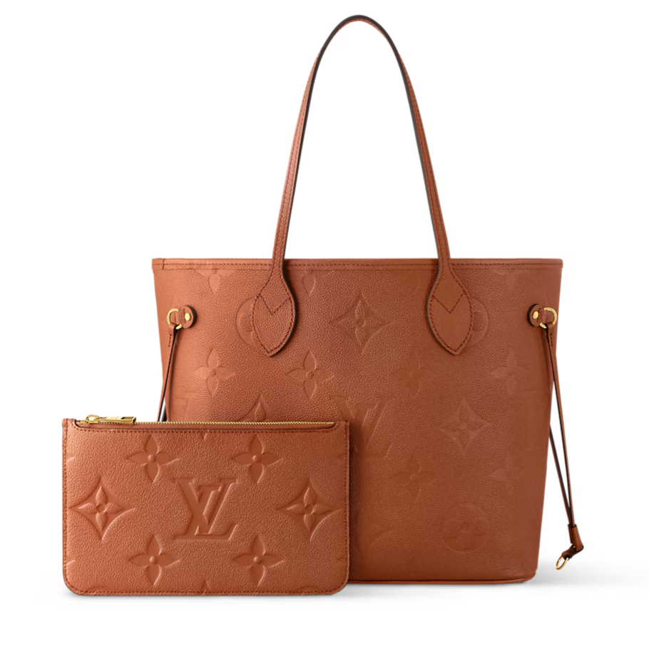 Louis Vuitton Empreinte Monogram Giant Neverfull MM Tote Bag - Cognac