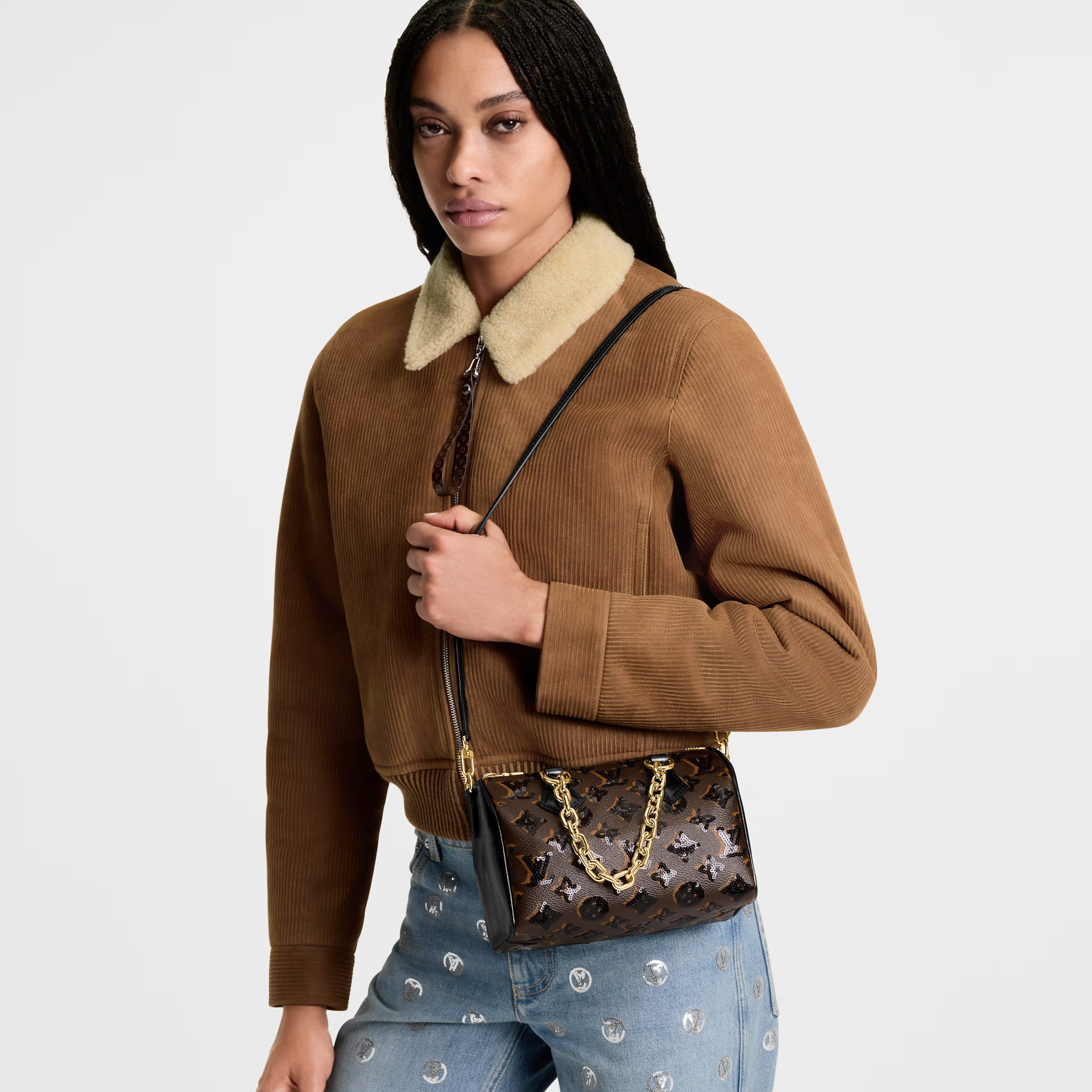 Louis Vuitton Monogram Sequins Speedy Bandoulière 20 Handbag – Brown