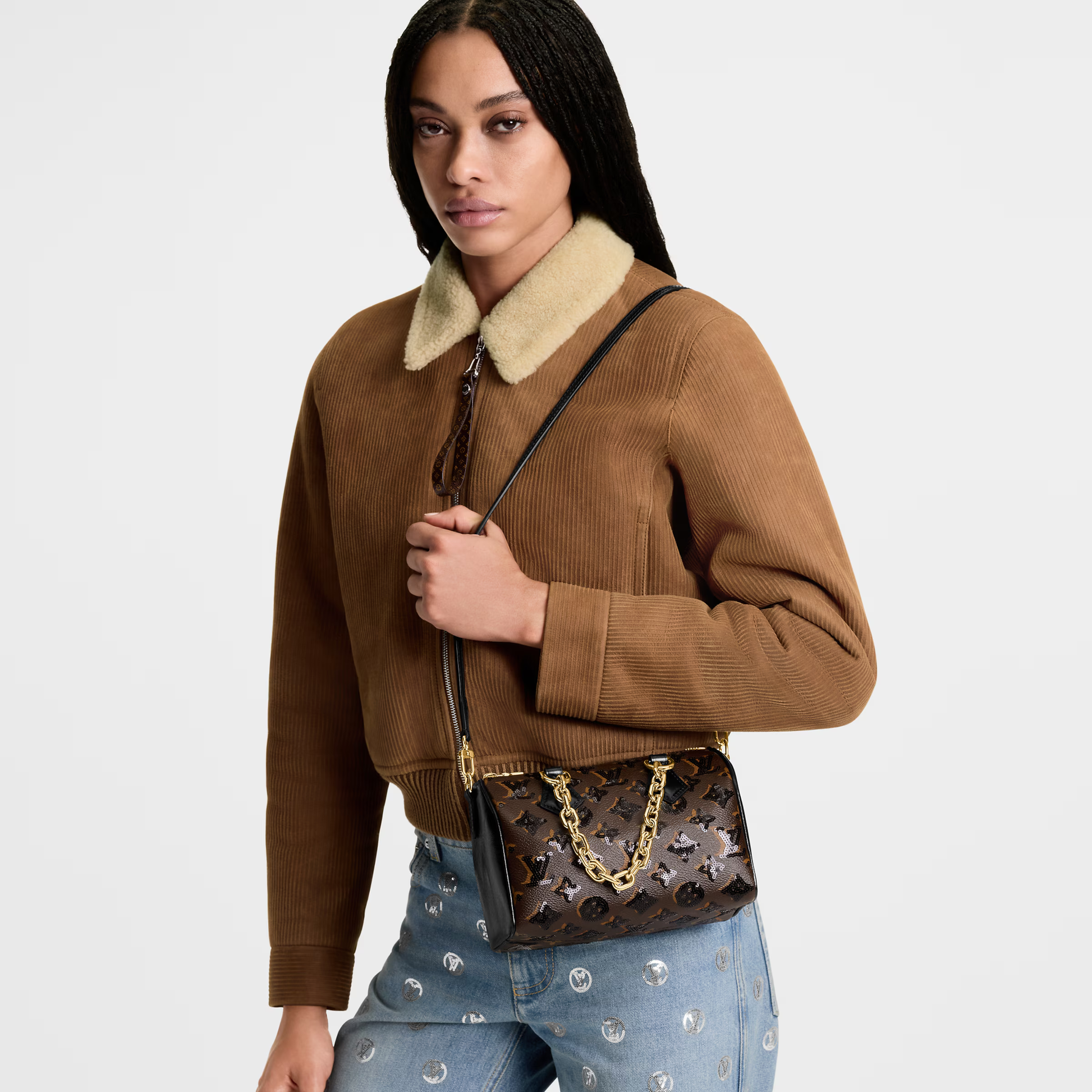 Louis Vuitton Monogram Sequins Speedy Bandoulière 20 Handbag – Brown