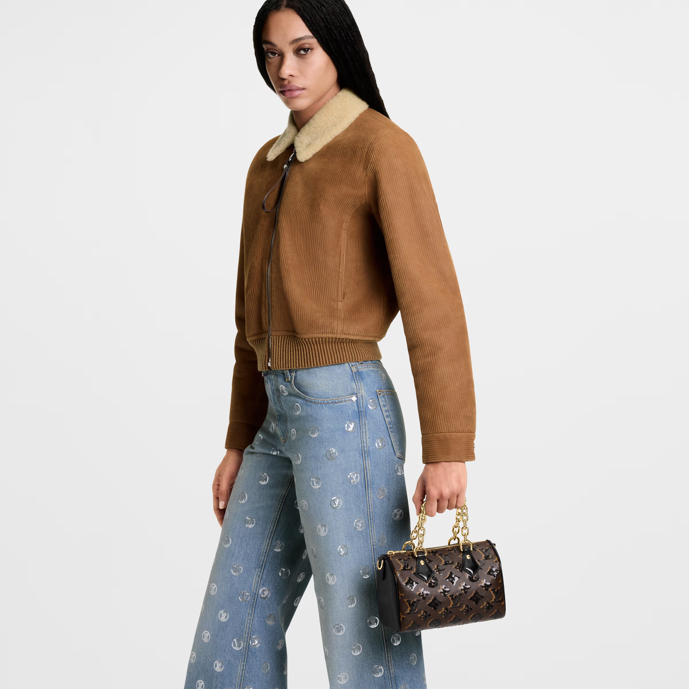 Louis Vuitton Monogram Sequins Speedy Bandoulière 20 Handbag – Brown