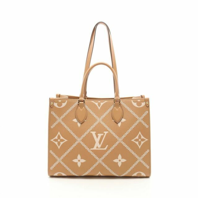 Louis Vuitton Empreinte Monogram Giant Broderies OnTheGo MM Tote Bag - Light Brown